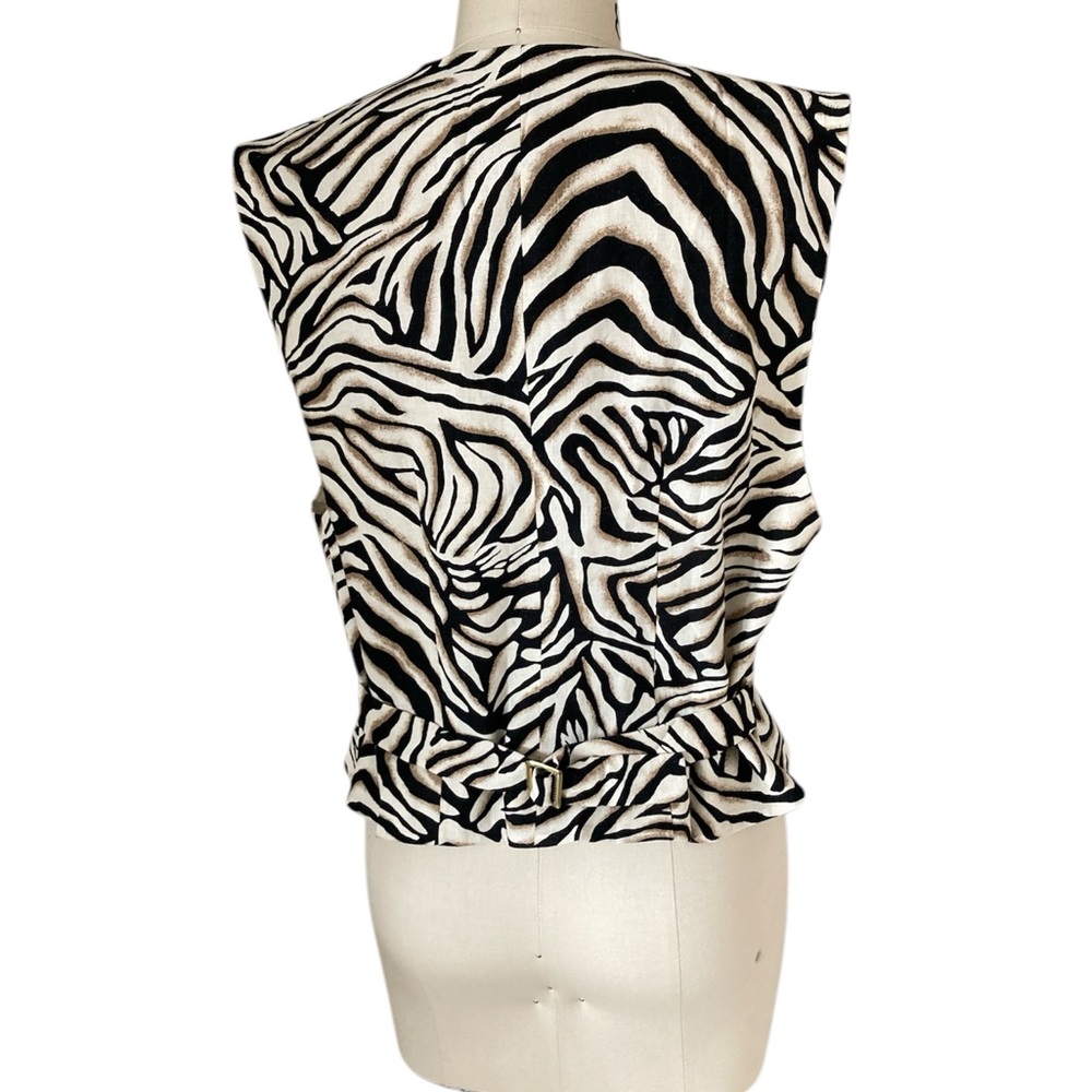 Doncaster Zebra Print Sleeveless Vest, Sz 12 - Picture 3 of 8